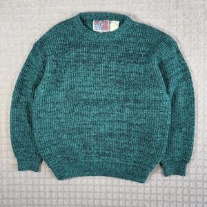 Vintage Point Zero Knit Sweater Teal Mens Small